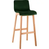 DELUKE Barhocker TENAR - Samt Grün 41x46x101 cm Braun | Barstuhl Mit Lehne Tresenhocker Tresenstuhl Kneipenhocker Kneipenstuhl