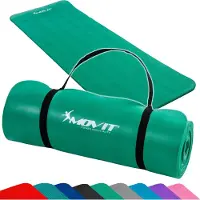 Movit Gymnastikmatte Pilates, Gymnastik, Yoga, Matte - hautfreundlich und , Yogamatte für Zuhause oder Unterwegs - 190x60x1,5cm, Grün
