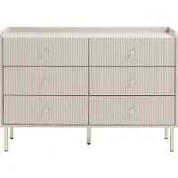 Vente-unique Kommoden 6 Schubladen – Beige und Gold - LUNAOR