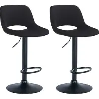DELUKE Barhocker 2er Set JAKSON - Schwarz, Samt, Schwarz | Barhocker mit Lehne Barstuhl Tresenhocker Tresenstuhl Kneipenhocker Kneipenstuhl