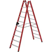 Proregal Stufen-Stehleiter beidseitig begehbar GFK / Alu 2x10 Stufen
