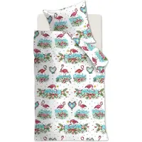 Beddinghouse Renforcé-Bettwäsche-Garnitur Flamingo Flower Farbe Pink Größe 135x200