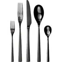 Gräwe Besteck-Set Porto, 10-teilig, 2 Personen, Edelstahl, schwarz