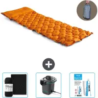 Intex Campingmatte – 1 Person – 71 x 191 x 11 cm – Orange – im Lieferumfang enthalten Spannbettuch - Pumpe en Reperaturset