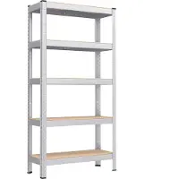 Songmics Standregal, Bücherregal, Lagerregal, 5 Ablagen, Küchenregal, Regal, 30 x 75 x 150 cm, bis 650 kg belastbar, verstellbare Ablagen GLR030E01