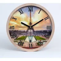 Tulup Holzuhr 20fi cm wanduhr - schwarze Spitzen - Eiffelturm Paris