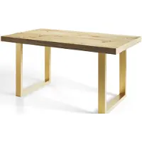 Alpi Möbel Alpi Moebel, Rechteckiger Esstisch Loft-U, Industrieller Modern Tisch 200x100x77 cm, Artisan mit Metallbeinen in Gold