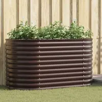 vidaXL Hochbeet Braun 160x80x81 cm Verzinkter Stahl, Gabionen DesignMöbel Neu