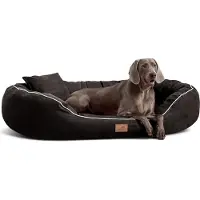 Tierlando Orthopädisches Hundebett MARLON VISCO PLUS Velours - Größe: 100x85cm | Farbe: 03 Schwarz