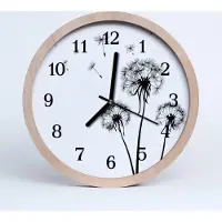 Tulup Holzuhr 20fi cm wanduhr - Löwenzahn-Blumen