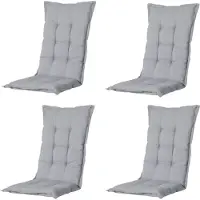 Madison - Gartenstuhlauflage High Back Panama hellgrau - Ca. 123x50 cm - 4er-Set