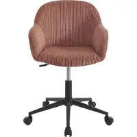 Vente-unique Bürostuhl - Cord-Velours - Rosa - MARENZIA