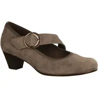 Gabor Comfort 36147-12 Spangenpumps, Damen, Fango, Leder, NEU - Damenschuhe Modische Pumps / Ballerina, Grau, leder (drill), absatzh&oumlhe: 45 mm