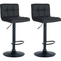 DELUKE 2er Set Barhocker RIVAN - Kunstleder Schwarz 40x40x85 cm | Barstuhl Mit Lehne Tresenhocker Tresenstuhl Kneipenhocker Kneipenstuhl