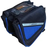 Dunlop Fahrrad-RAHMENTASCHE Doppel Wasserdicht Fahrradtasche mit Handytasche Touchscreen bis ca. 6,5 Zoll Handyhalter Tasche 95 (Blau)