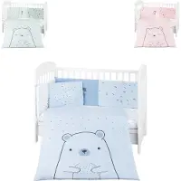 Kikkaboo Kinderbettwäsche Bär 6tlg. Decke 135 x 95 Kissen 45 x 35 Laken 140 x 70 blau