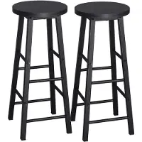 Woltu Barhocker 2er Set Bistrohocker, Gestell aus stabilem Stahl, Sitzfläche aus MDF, Schwarz