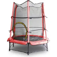 MS-Point Trampolin-King 140cm Kindertrampolin für Indoor/Outdoor mit Sicherheitsnetz, Randabdeckung, Rot MS-17514
