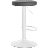 DELUKE Barhocker KAZON - Kunstleder Grau 38.5x38.5x60 cm Weiß | Barstuhl Höhenverstellbar Tresenhocker Tresenstuhl Kneipenhocker Kneipenstuhl