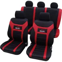 Petex Auto Sitzbezüge Universal Komplett Set 11-teilig - Super-Speed rot, Eco Class mit SAB 1 Vario | Autositzbezüge / Schonbezüge von