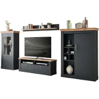 IMV Wohnwand VI Catania - Anthrazit Wotan Eiche mit LED-Beleuchtung