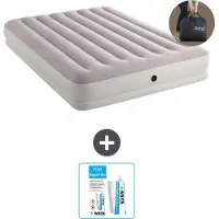 Intex Luftbett - 2 Personen - 152 x 203 x 30 cm - Grau - Inklusive Pumpe - Reperaturset