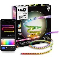 Calex Smart LED Streifen, 10 m, RGBIC-Farben, flexibel & zuschneidbar, dimmbar, WLAN App- & Sprachsteuerung, inkl. Fernbedienung