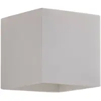 LINDBY Wandleuchte Kay, weiß, Gips, 11,5 x 11,5 cm