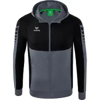 Erima Six Wings Trainingsjacke mit Kapuze Schiefergrau/Schwarz