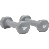 Reebok Hantel-Set 2x 1 kg, grau, aus Gusseisen und Vinyl mit abgeflachtem Kopf