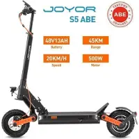 JOYOR Elektroroller S5 Mit ABE-Gutachten - 500W Motor 48V13AH Batterie 45KM Reichweite Scheibenbremsen - Schwarz