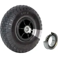 Baumarktplus Sackkarrenrad Luftrad 260x85 mm 3.00-4 60 mm versetze Nabe Ø 20 mm schwarz robustes 4 PR Gewebe