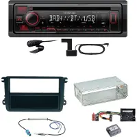 Kenwood KDC-BT450DAB Bluetooth DAB Einbauset für Beetle Jetta Sharan Tiguan T5