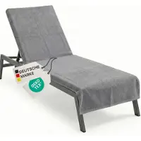 NYVI Frottee Schonbezug für Gartenliege NYVISpa 75x200 cm Grau - Hygiene Liegestuhlauflage für Sonnenliegen Strandliegen - Handtuch Bezug - 100