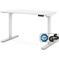 Assmann Elektrisch höhenverstellbarer Schreibtisch Y-Line Weiß, 120x70cm, Memoryfunktion, Kollisionsschutz, 2-fach-Motorik