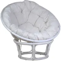 MiaMöbel Sessel 80 cm Modern Rattan Weiß