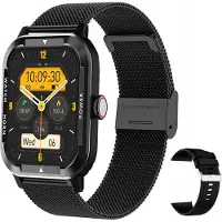 Douself U8 Multifunktions-Sport-Smartwatch, wasserdicht IP67, 1,91-Zoll-Großbild-HD-Display, Milano-Stahlband, schwarz