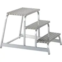 Iller-Leiter Iller Maschinentritt aus rutschfestem Aluminium Riffelblech 1 Stufe