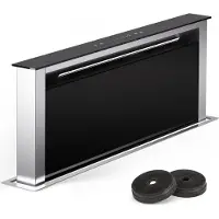 Klarstein Downdraft-Dunstabzugshaube 75cm, Versenkbare Dunstabzugshaube Abluft/Umluft für die Küche, Leise Umluft-Abzugshaube ohne Rohr, 576m³/h Luftstrom, LED-Beleuchtung & Touch-Bedienfeld