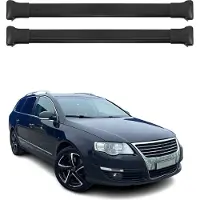 Omtec Dachträger Grundtäger für VW Passat B6 Variant 2005-2010 75kg Alu Schwarz 2 tlg