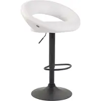 DELUKE Barhocker MEKIM - Kunstleder Weiß 53x47x80 cm Schwarz | Barstuhl Höhenverstellbar Mit Lehne Drehbar Tresenhocker Tresenstuhl Kneipenhocker