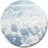 Tulup Wanduhr aus Glas 30fi Glasbild Glasuhr Gehärtetes Glas - weisse-zeiger - Clouds from a bird's eye view