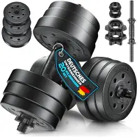 RE:SPORT 2er Hanteln Set verstellbar 20 kg | Hantelset mit 2 Kurzhanteln | Hantel mit Gewichten & 4 Sternverschlüsse | Fitness Kurzhantel für Muskelaufbau, Workout & Zuhause