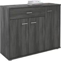 CARO-Möbel Sideboard ESTELLE Mehrzweckschrank, Esche grau mit 3 Türen und 1 Schublade, 88 cm breit