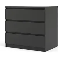 Ebuy24 Nada Kommode 3 Schubladen mattschwarz.