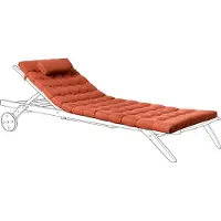 Beliani Auflage für Gartenliege Rot Stoff Gesteppt 192x56x5 cm UV-Beständig Modernes Design Liegenauflage mit Kissen und Befestigungsbändern