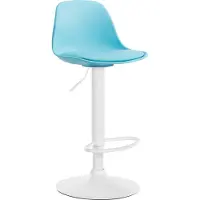 CLP Barhocker Kiel Kunststoff höhenverstellbar und drehbar | Farbe blau Gestell Farbe weiß