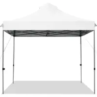 Goplus Faltfaltpavillon 3x3m, Pop up Pavillon wasserdicht stabil, Gartenpavillon höhenverstellbar mit Rolltragetasche, Partyzelt Gartenzelt Sonnenschutz für Outdoor Party Festival Markt (Weiß)