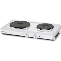 Rommelsbacher Doppelkochplatte THS 2590, langlebige Gussheizplatten, emailliertes Gehäuse, leistungsgesteuerte Regelung über 7-Takt-Schalter, 2 Heizplatten: 145 mm Ø, 1000 Watt / 180 mm Ø, 1500 Watt