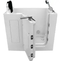 AcquaVapore Sitzwanne Whirlpool Badewanne mit Tür S08WP-TH-C-L 110x68cm